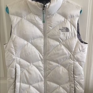 North Face white puffer vest